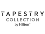 This image shows the logo for Tapestry Collection by Hilton, with the brand name written in a clear, modern font on a white background.